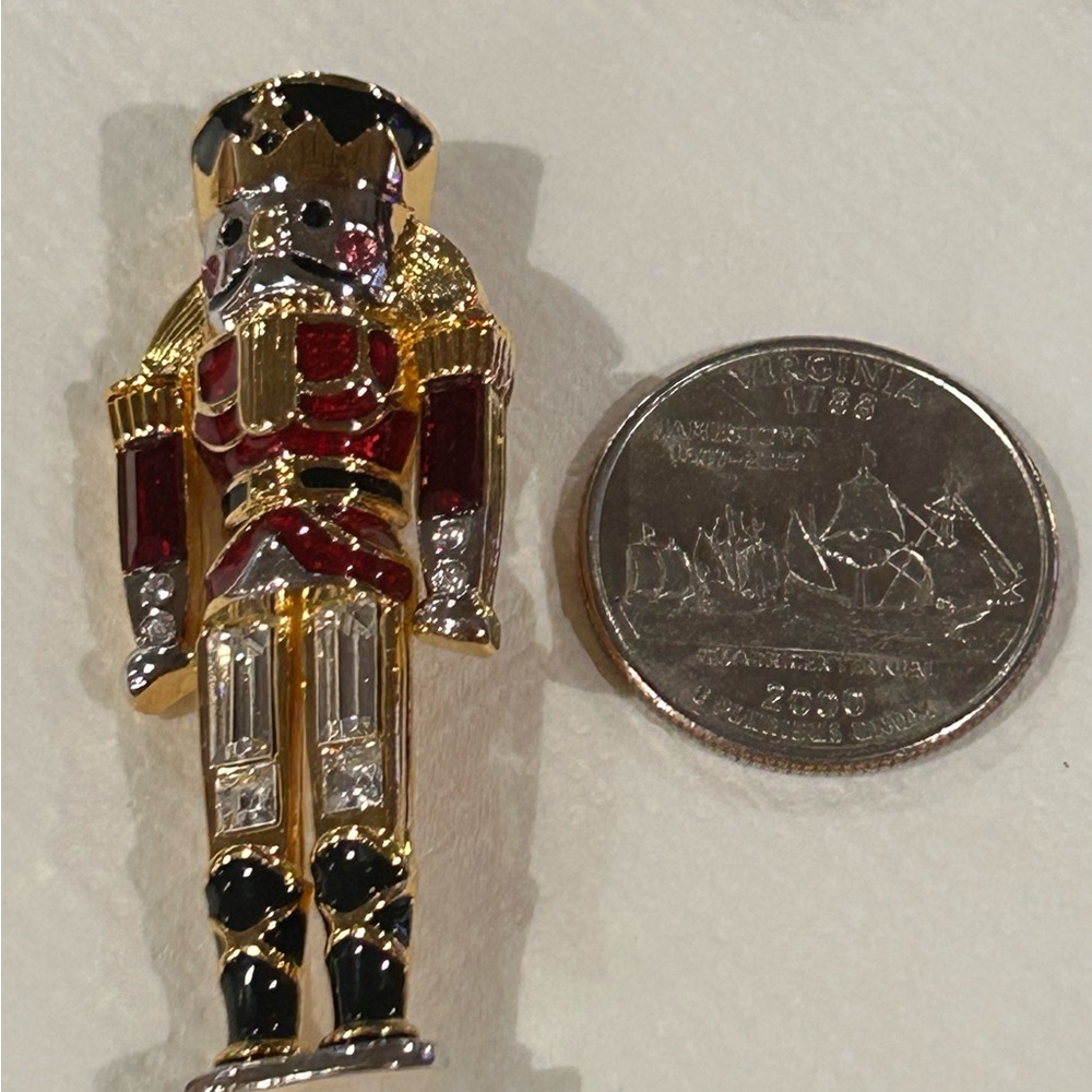 Vintage Monet Signed Nutcracker Soldier Holiday B… - image 2